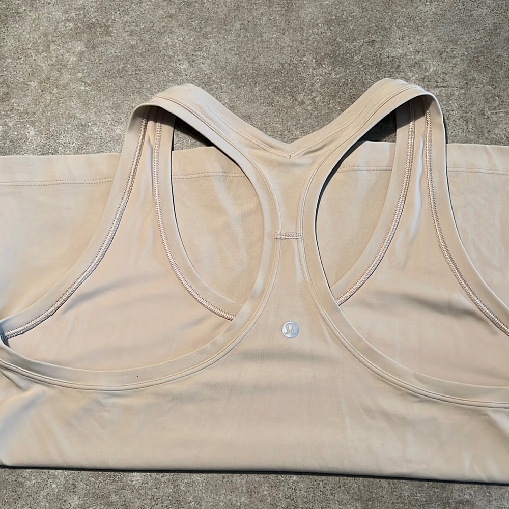 Lululemon tank top. Razor back, tan. Size 12/14